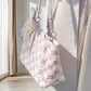 Women's Fashion Plush Plaid Shoulder Tote Bag