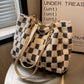 Women's Fashion Plush Plaid Shoulder Tote Bag