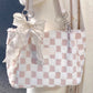 Women's Fashion Plush Plaid Shoulder Tote Bag