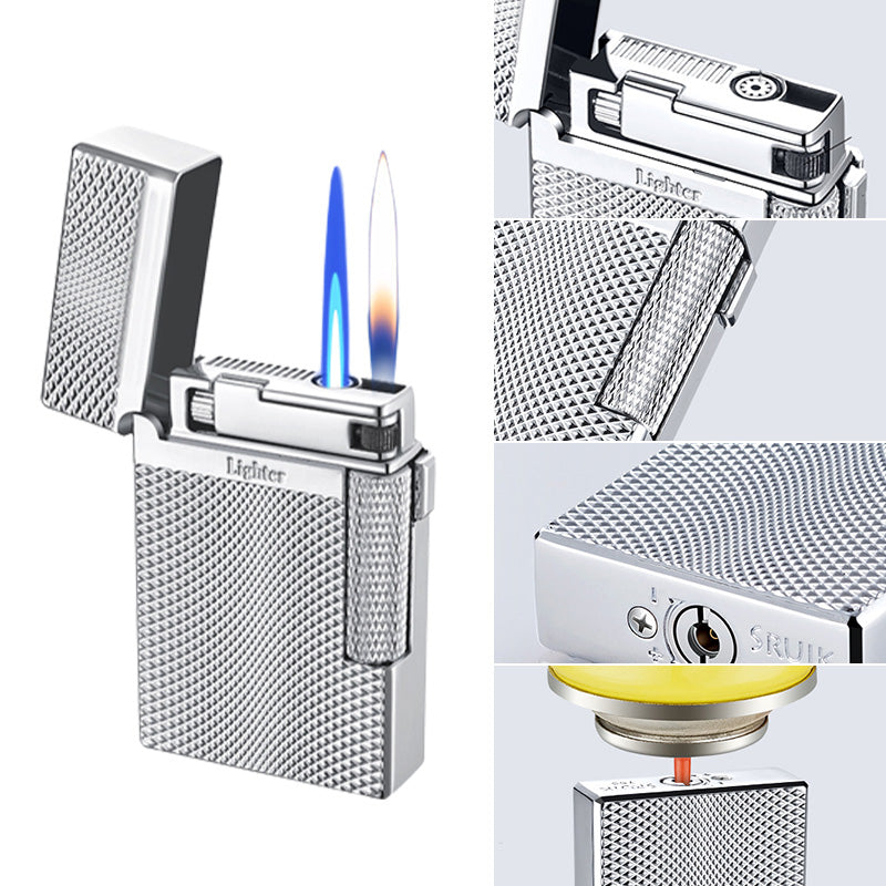 Fashionable, windproof lighter with double flame
