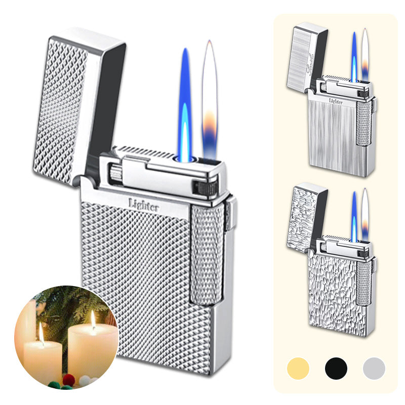 Fashionable, windproof lighter with double flame
