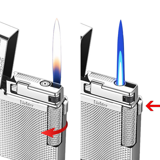 Fashionable, windproof lighter with double flame