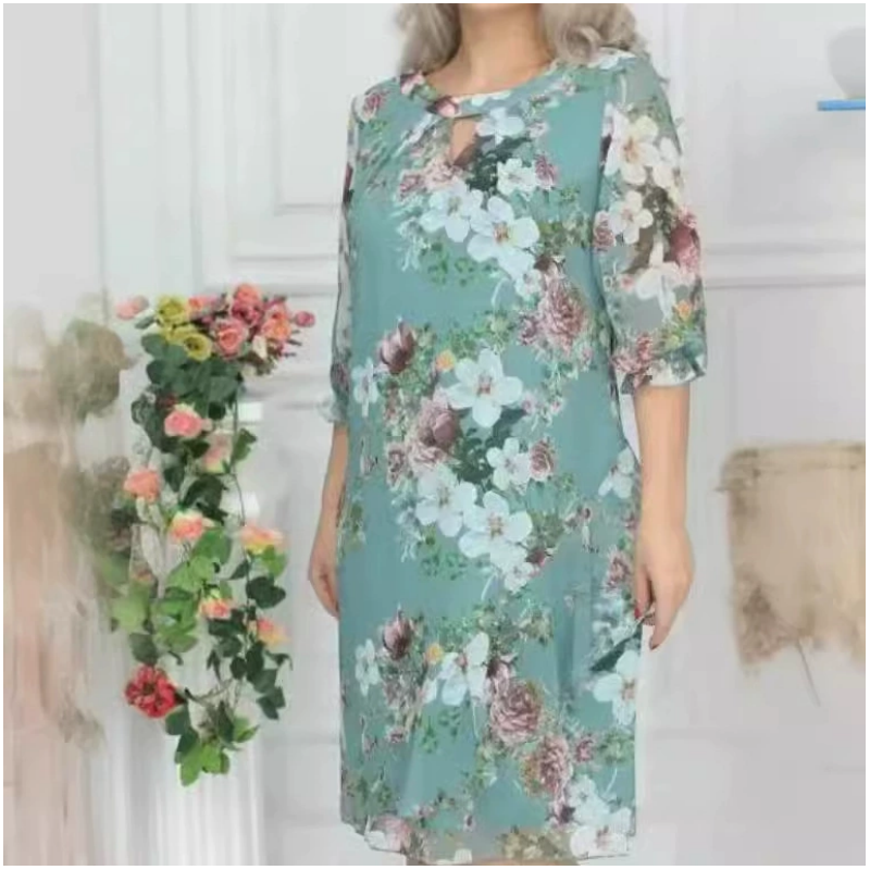 🔥Limited time Sale 49%💝Women's Floral Print Knee-Length Dress