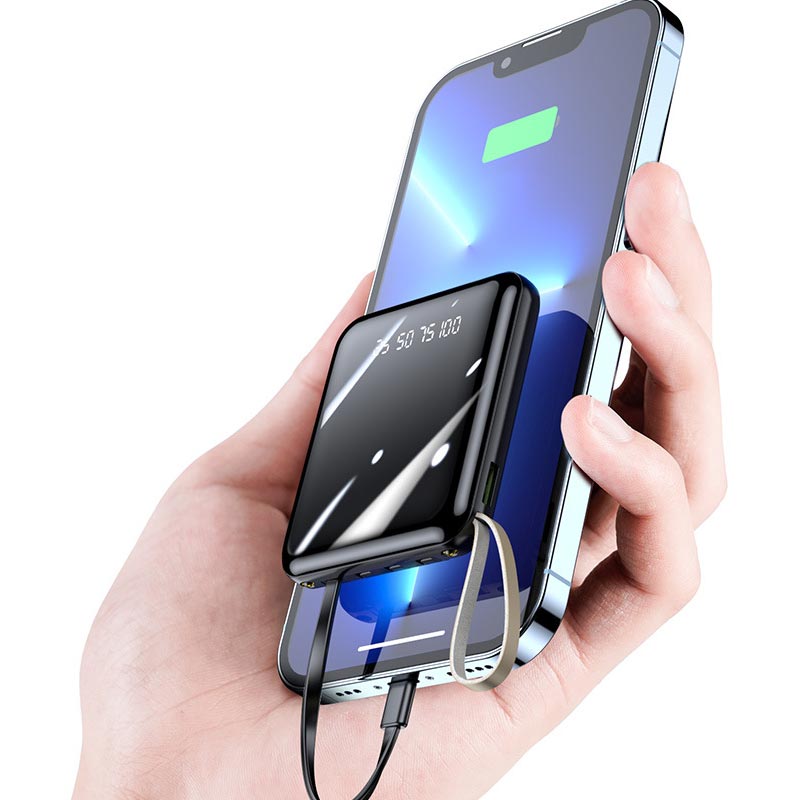 ⚡Fast Charging Mini Power Bank with Built-in Cables