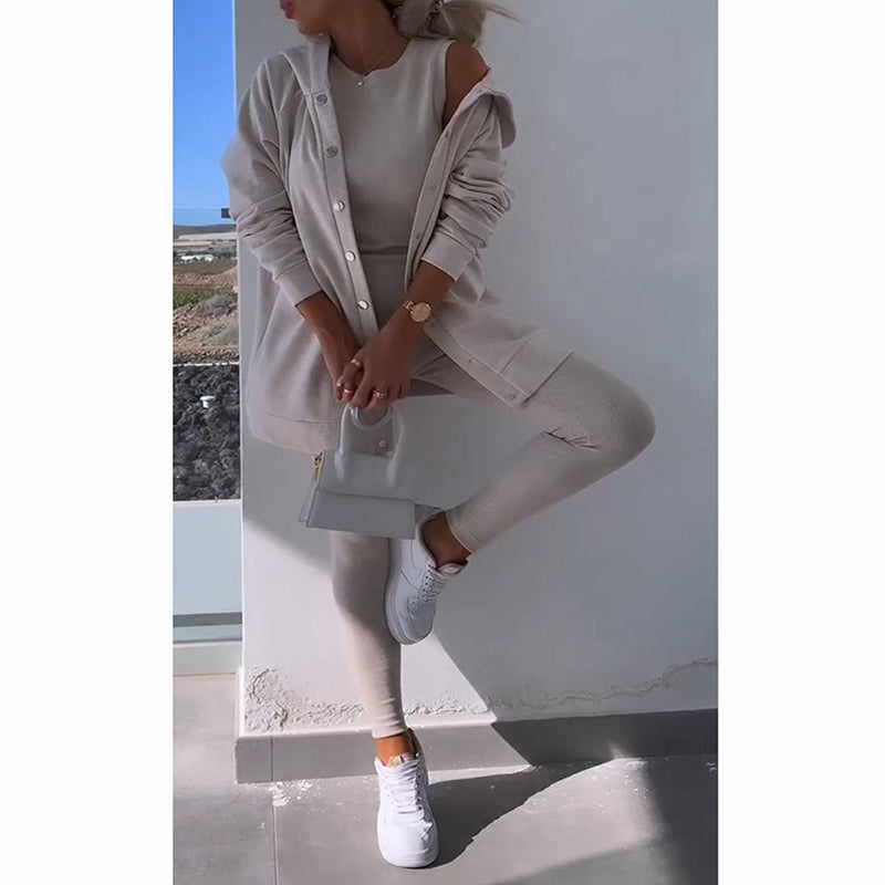 💖New Year Promotion 49%OFF✨Hooded Cardigan, Vest, leggings ,3-piece Set