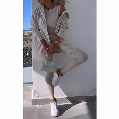 💖New Year Promotion 49%OFF✨Hooded Cardigan, Vest, leggings ,3-piece Set