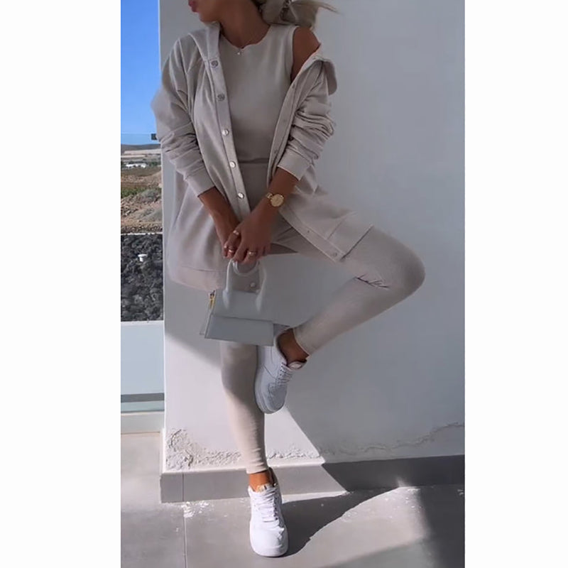 💖New Year Promotion 49%OFF✨Hooded Cardigan, Vest, leggings ,3-piece Set