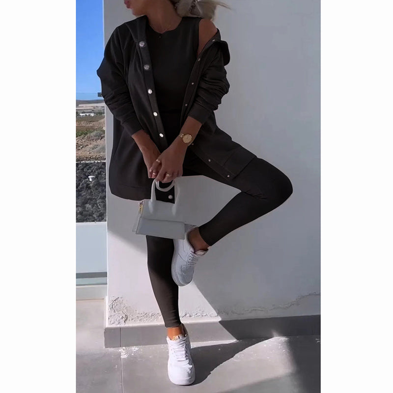 💖New Year Promotion 49%OFF✨Hooded Cardigan, Vest, leggings ,3-piece Set