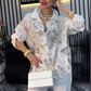 Women's Printed Long Sleeve Button-Down T-Shirt