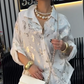 Women's Printed Long Sleeve Button-Down T-Shirt