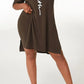 【Buy 2 Free Shipping】Letter Print Split Side V Neck T-Shirt & Shorts Two Piece Set