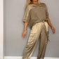 2-Piece Set:🔥Women's Round-Neck Top & Pants