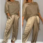 2-Piece Set:🔥Women's Round-Neck Top & Pants