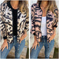 Women's Fall Zebra Print Zipper Bomber Jacket