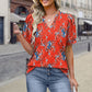 🌸Spring Specials🌸 Women's Printed V-Neck Short Sleeve Top