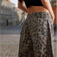 Casual Loose Leopard Print Pants with Pockets