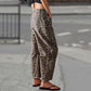 Casual Loose Leopard Print Pants with Pockets