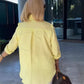 Casual, Versatile Women's Linen Button-Down Shirt with Collar