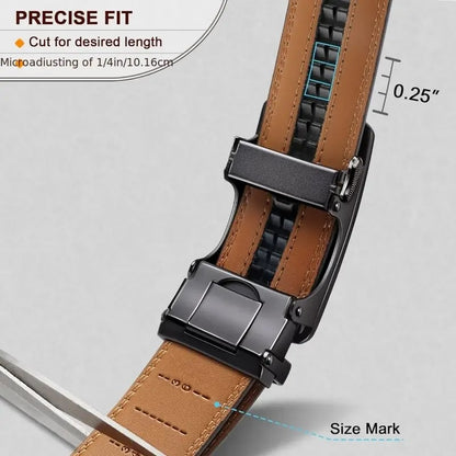 🚀24 hours shipping from UK🚀Leather Ratchet Belt With Adjustable Buckle