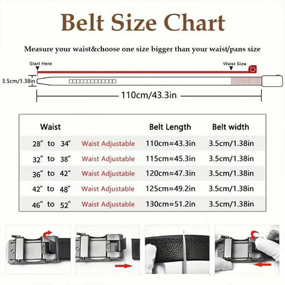 🚀24 hours shipping from UK🚀Leather Ratchet Belt With Adjustable Buckle