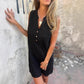 💖Limited Sale 50% OFF💖Women's Sleeveless Button Pocket V-Neck Dress