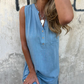 💖Limited Sale 50% OFF💖Women's Sleeveless Button Pocket V-Neck Dress