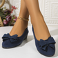 Bowknot Decor Wedge Heeled Loafers
