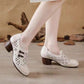 Women's Fashion Round Toe Chunky Heel Shoes