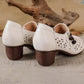 Women's Fashion Round Toe Chunky Heel Shoes