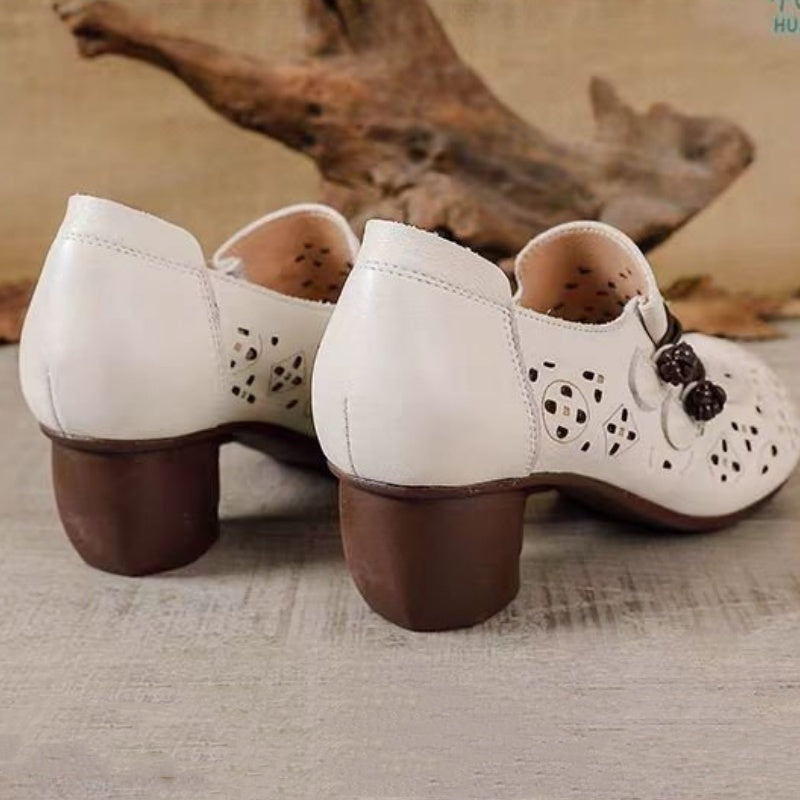 Women's Fashion Round Toe Chunky Heel Shoes