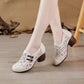 Women's Fashion Round Toe Chunky Heel Shoes
