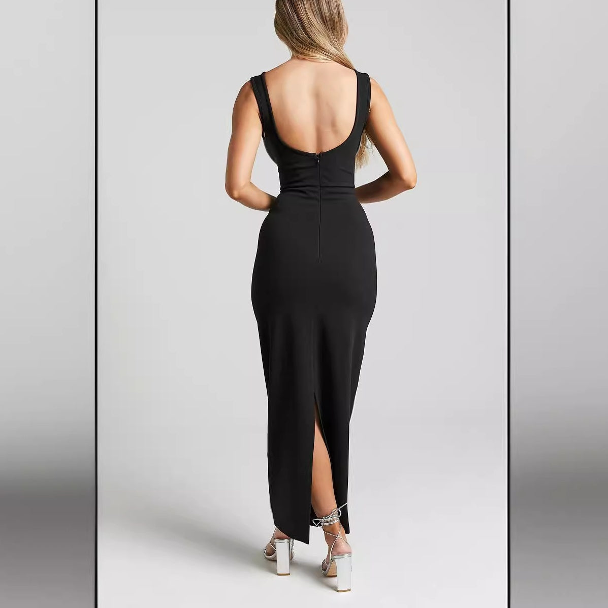 💕What should I wear tomorrow?💕Women's Sleeveless Bodycon Dress with Back Slit