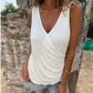 Button Cross V-Neck Tank Top