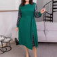 Patchwork Print Belted-Waist Dress