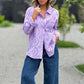 Women's Solid Color Cut-Out Long Sleeve Shirt