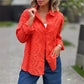 Women's Solid Color Cut-Out Long Sleeve Shirt