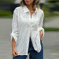 Women's Solid Color Cut-Out Long Sleeve Shirt