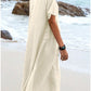 💃Women's Round Neck Cotton Linen Midi Dress