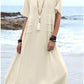 💃Women's Round Neck Cotton Linen Midi Dress