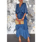 💃Elegant V-Neck Wrap Waist Tie Layered Dress