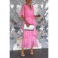 💃Elegant V-Neck Wrap Waist Tie Layered Dress