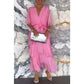 💃Elegant V-Neck Wrap Waist Tie Layered Dress