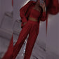 💕2025 HOT SALE💐Sequin blazer and wide trousers for women (3-piece set)