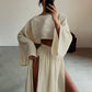Women’s Casual Cotton Linen Side Slit Two-Piece Set