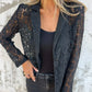 All-Over Lace Mesh Blazer