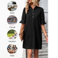 Women's Elegant Shirt Dress with Ruffle Sleeves