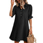 Women's Elegant Shirt Dress with Ruffle Sleeves
