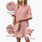Women's Elegant Shirt Dress with Ruffle Sleeves