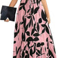 Women's Summer Dress High Waist Short Sleeve Round Neck Floral