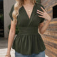 🔥2026 Summer New 🩷Women’s Elegant Wrap-Around V-Neck Plain Ruffle Top